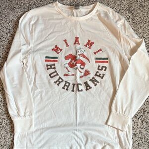 Miami Hurricanes Long Sleeve White Tee